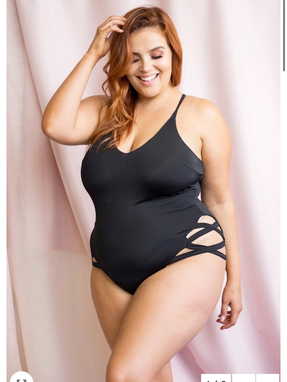 Lunalae “Yonce” Black Strappy Bodysuit- Size 8
